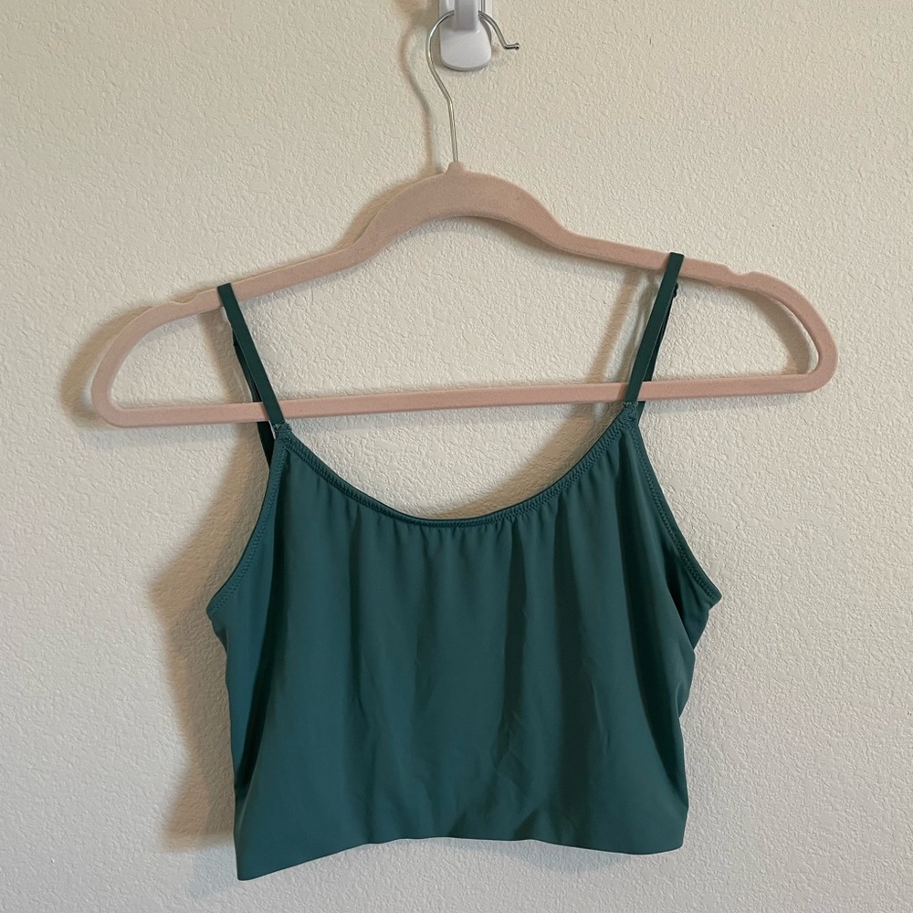 AEO green sleek cropped tank top